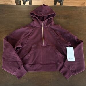 Lululemon Scuba Oversized Half Zip Hoodie M/L Garnet / Gold BRAND NEW WITH TAGS